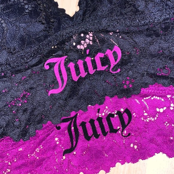 JUICY COUTURE Sexy Lace and Logo Bralettes 2 pack - Picture 2 of 8